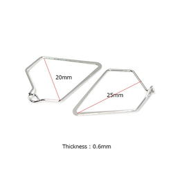 再販【2個入り】光沢シルバーSharp Triangleトライアングル形ピアスフック、パーツ 4枚目の画像