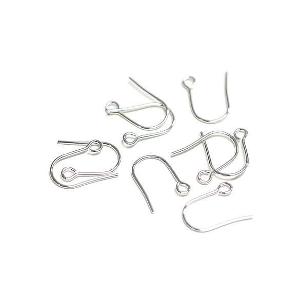 全新 eje9001 [30 件（15 對）] 厚度約 0.6mm，長度約 11mm 銀色耳環鉤 第4張的照片