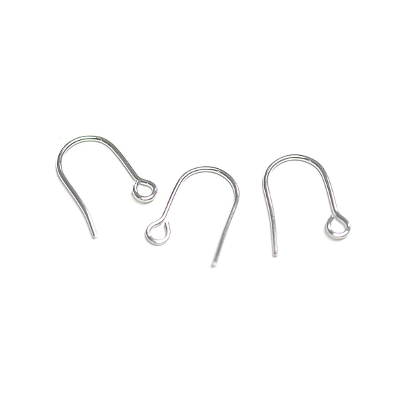 全新 eje9001 [30 件（15 對）] 厚度約 0.6mm，長度約 11mm 銀色耳環鉤 第2張的照片