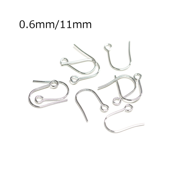 全新 eje9001 [30 件（15 對）] 厚度約 0.6mm，長度約 11mm 銀色耳環鉤 第1張的照片
