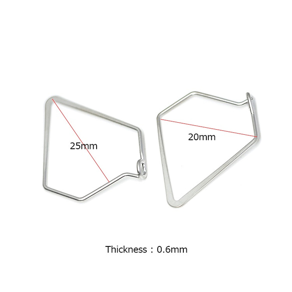再次上架 [2 件] 啞光銀尖三角三角耳環掛鉤、零件 第4張的照片