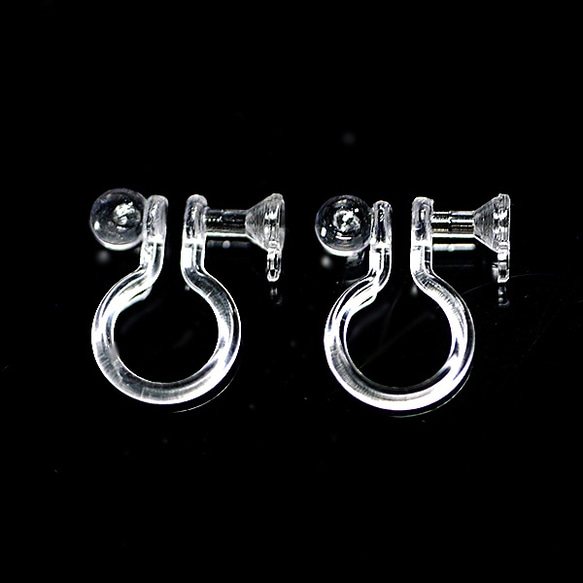 ebs24【20顆（10對）】無孔樹脂耳環帶圈耳環金屬防過敏 第1張的照片