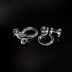 ebs24【20顆（10對）】無孔樹脂耳環帶圈耳環金屬防過敏 第3張的照片