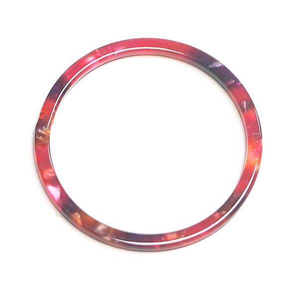 出售[4件]粉紅色和勃艮第大理石顏色約43毫米圓圈！魅力，零件NG025 第2張的照片