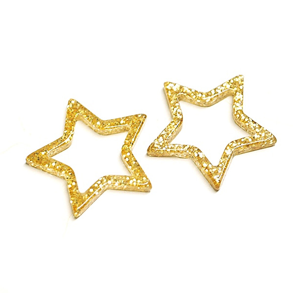 促銷 [4 件] 金色星星吊飾和金色亮片零件 第3張的照片
