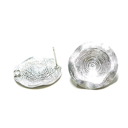 新作【1對】925郵票核心！ Uzumaki圓形泥銀銀色可以配銀色925芯耳環，配件 第3張的照片