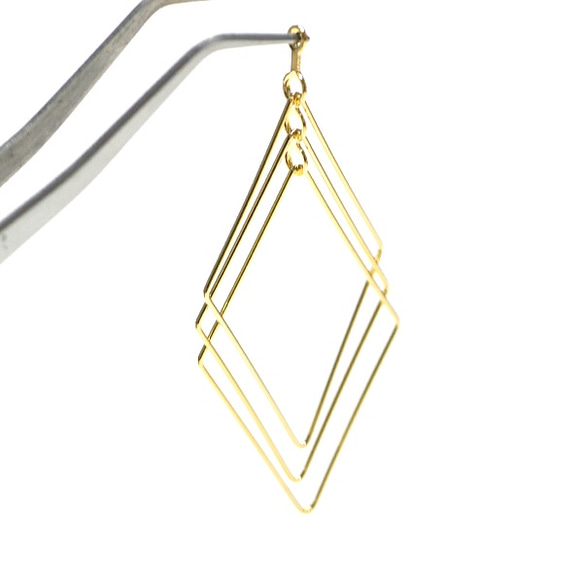 SALE [2 件] Trio Diamond 型金飾物，可自由移動的部件 第1張的照片