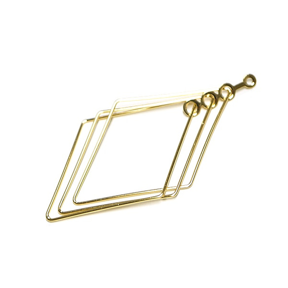 SALE [2 件] Trio Diamond 型金飾物，可自由移動的部件 第3張的照片
