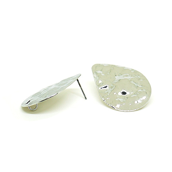 新作【1對】鈦芯！銀手鐲耳環，手工製作不均勻的小滴，零件 第2張的照片