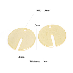 新作【2個入り】モダンな20mmサークル形、質感あるゴールドチャーム、パーツ 4枚目の画像