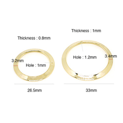 新作【2個入り】33mmカーブサークル形ゴールドチャーム、パーツ 3枚目の画像
