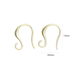 新作[4件] Mad Gold 13毫米曲線曲線耳環掛鉤，配件 第4張的照片
