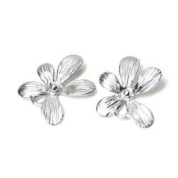 再次上架[2件]精緻小花啞光銀色連接器，魅力 第1張的照片