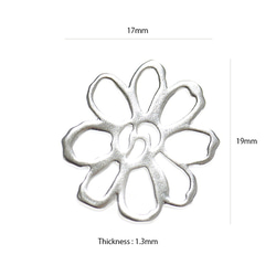 再販【1ペア】SV925芯！カン付きTHE FLOWERマッドシルバー、シルバー925芯ピアス 4枚目の画像