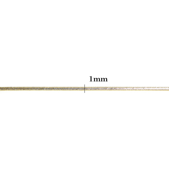 新作【1m 1meter】約1mm蛇紋鍍金黃銅鏈NF/UCG56 第4張的照片