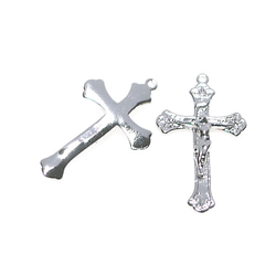 再次上架[2件]哥特式耶穌基督十字架銀吊飾，零件 第3張的照片