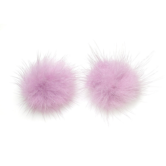 SALE【2個入り】ライトラベンダーカラーミンクファーMink Fur 30mm 3枚目の画像