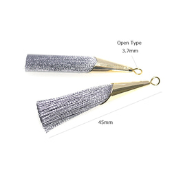 新品【2件】都市灰長線流蘇吊飾配簡約金帽 第4張的照片