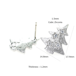 再次上架【1對】925沖壓鐵芯！聖誕樹配 4 粒 CZ 925 芯穿孔耳環配瘋狂銀罐、零件 第4張的照片