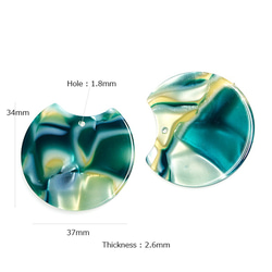 銷售【每包2件】沖繩海〜藍寶石藍顏色約37mm魅力HXY154 第4張的照片