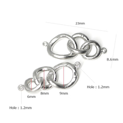 新作【4件入】23mm Trio Circle泥銀連接器，魅力十足 第3張的照片