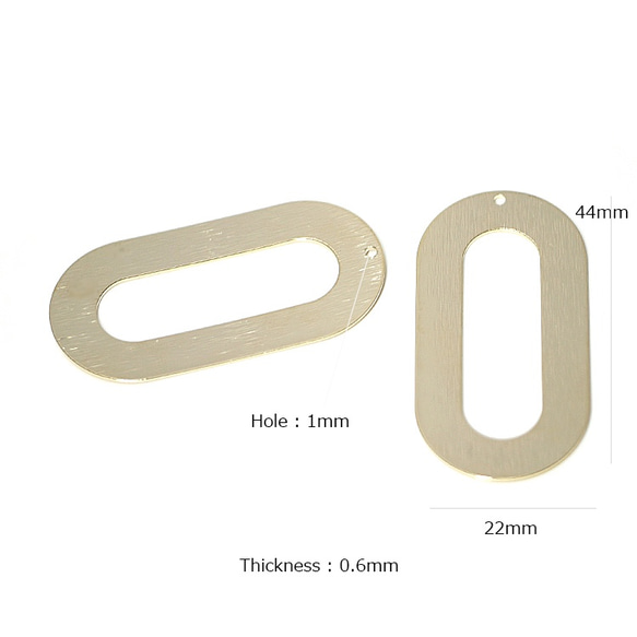 再販【4個入り】大ぶり＆質感ある44mm楕円形ゴールドチャーム、パーツ 3枚目の画像