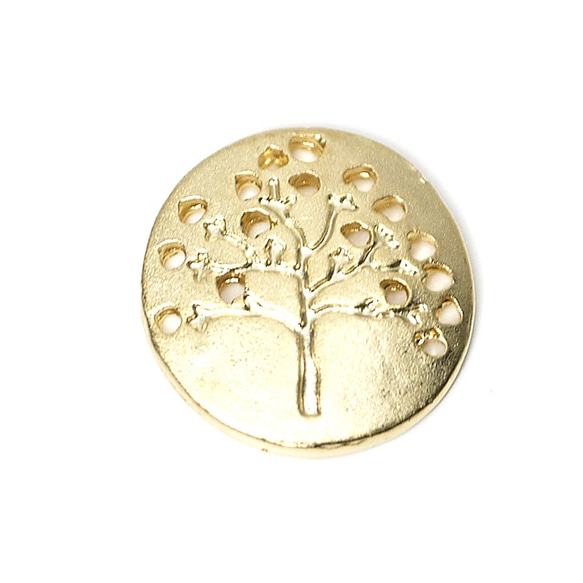 銷售【每包4件】硬幣圈瘋狂金色魅力14毫米樹 第2張的照片