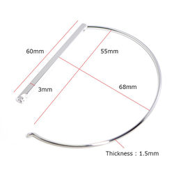新作【1件】可用於雕刻！開合式燈泡和約60毫米棒光澤銀色手鐲，手鐲生產零件 第5張的照片