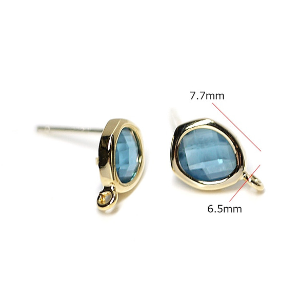 新款【1對】925沖壓芯！寶藍色玻璃耳環與不規則形狀的金罐，調查結果 第4張的照片