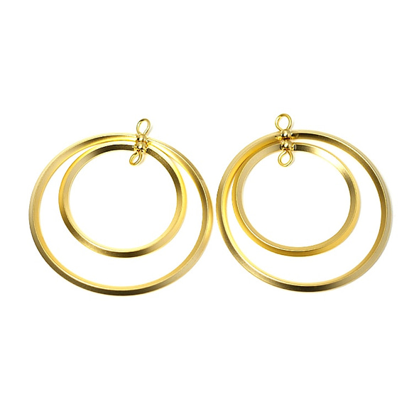 新品 [2 件] 大號雙圈形瘋狂金飾物，帶環和零件 第1張的照片