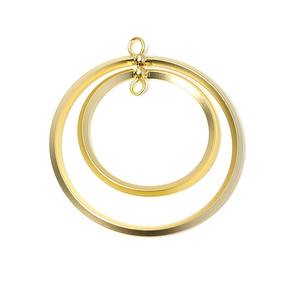 新品 [2 件] 大號雙圈形瘋狂金飾物，帶環和零件 第2張的照片
