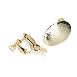 新[1對]彎曲橢圓形光澤金色螺旋彈簧和耳環與罐頭，零件 第2張的照片