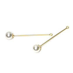新商品【2件】Stag charm with mud gold pearl，parts 第2張的照片