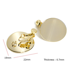 新款[1對]耳環，帶有光澤金色22毫米橢圓形螺旋彈簧和罐頭，零件 第4張的照片