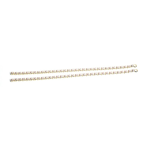 新作【4個入り】約100mm Pearl Chain 厚み約2mmゴールドチェーンチャーム、パーツ 3枚目の画像