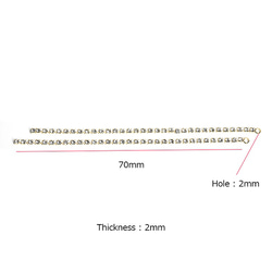 新作【4個入り】約70mm Stone Chain 厚み約2mmゴールドチェーンチャーム、パーツ 4枚目の画像