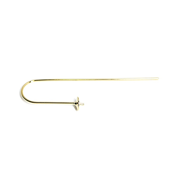再次上架[1對]約50毫米光澤的金鉤形耳環，配peton，零件NF 第3張的照片