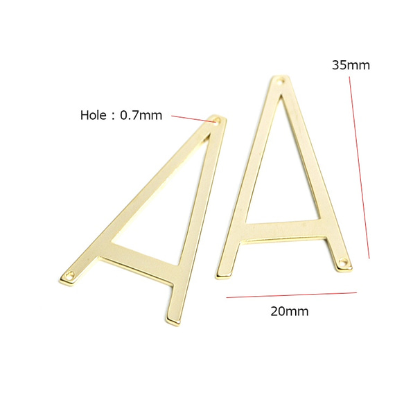新產品[2個]大號A〜初始啞光金連接器，魅力 第4張的照片