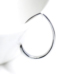 新[1對]大號約32毫米水滴形光澤銀鉤耳環，零件 第4張的照片