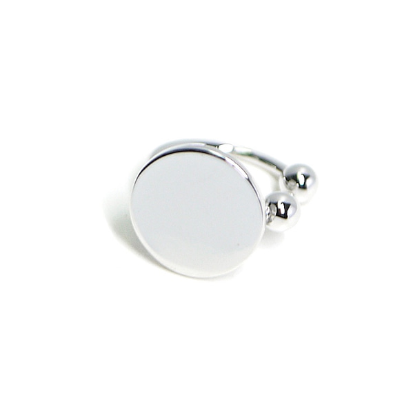 新款[2件]光滑的銀色耳箍，帶10毫米圓圈，軟骨耳環 第3張的照片