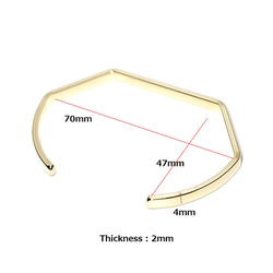 新作品[1個]可用於雕刻！時尚別緻的4毫米光澤金手鐲，零件 第3張的照片