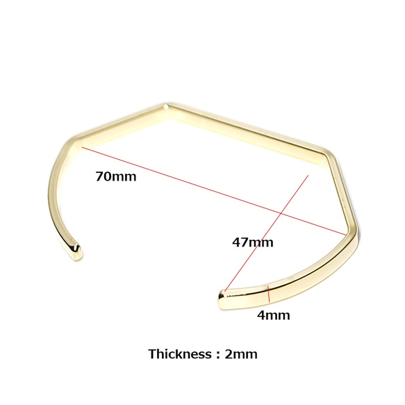 新作品[1個]可用於雕刻！時尚別緻的4毫米光澤金手鐲，零件 第3張的照片