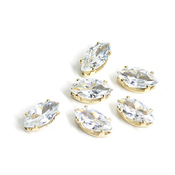 新[10件] 8 * 4mm橢圓形立方氧化鋯金基座珠寶，珠子 第4張的照片