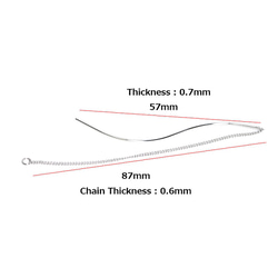 新作【1ペア】約144mm曲線のチェーン光沢シルバーカン付きフックピアス、パーツ 3枚目の画像