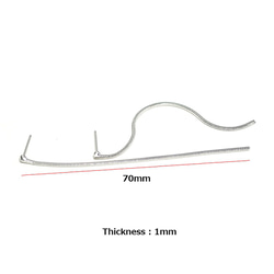 新作【1ペア】華奢でシンプルな約70mmシルバーチェーンピアス、パーツ 4枚目の画像