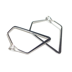 [2件]夏普三角三角銀耳環 第2張的照片