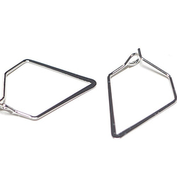 [2件]夏普三角三角銀耳環 第3張的照片
