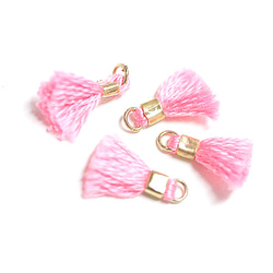 【5個入り】刺繍糸tasselサクラ桜ピンクカラーMediumタッセル、チャーム 3枚目の画像