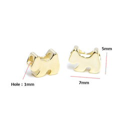 再次上架[2件]滲透！ MY Little Dog Matte黃金吊墜，帶有可愛的狗圖案，魅力 第3張的照片