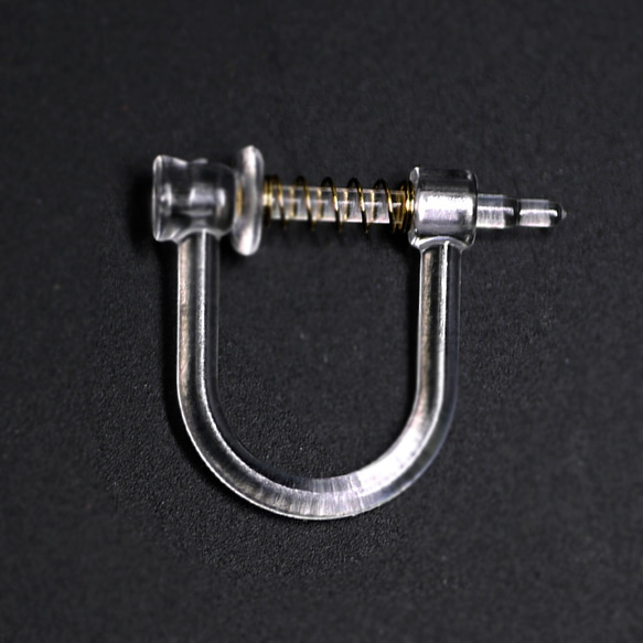 金屬過敏兼容 [6 件] 約 11 毫米樹脂耳環帶彈簧、金屬配件 第4張的照片